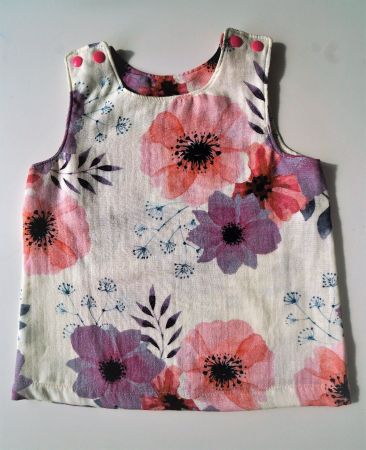 Trägershirt/Tanktop aus Musselin- Blumen 92/98 - NEU