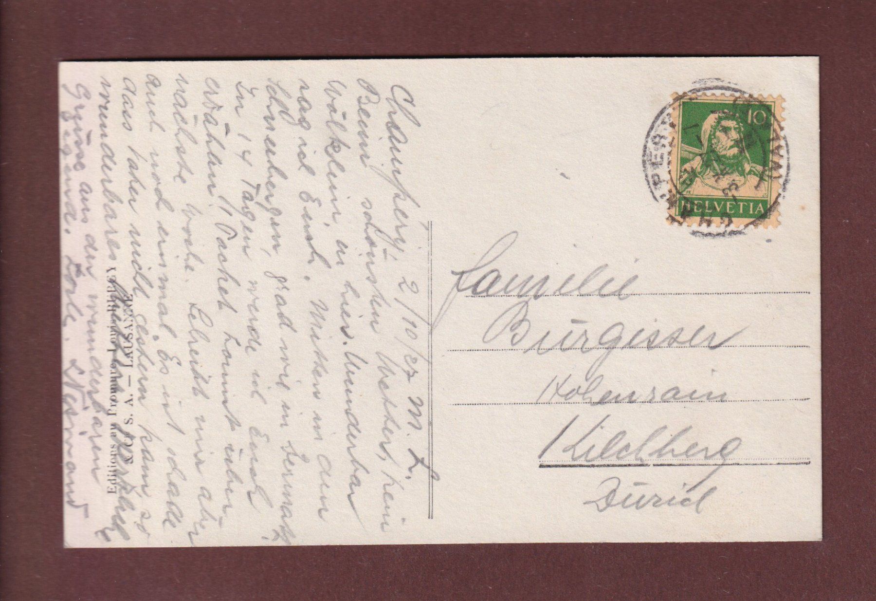 Cartoline postali: Paysage près CHAMPERY - 1927 – Usato da Pully venduto da nicecards-shop 1