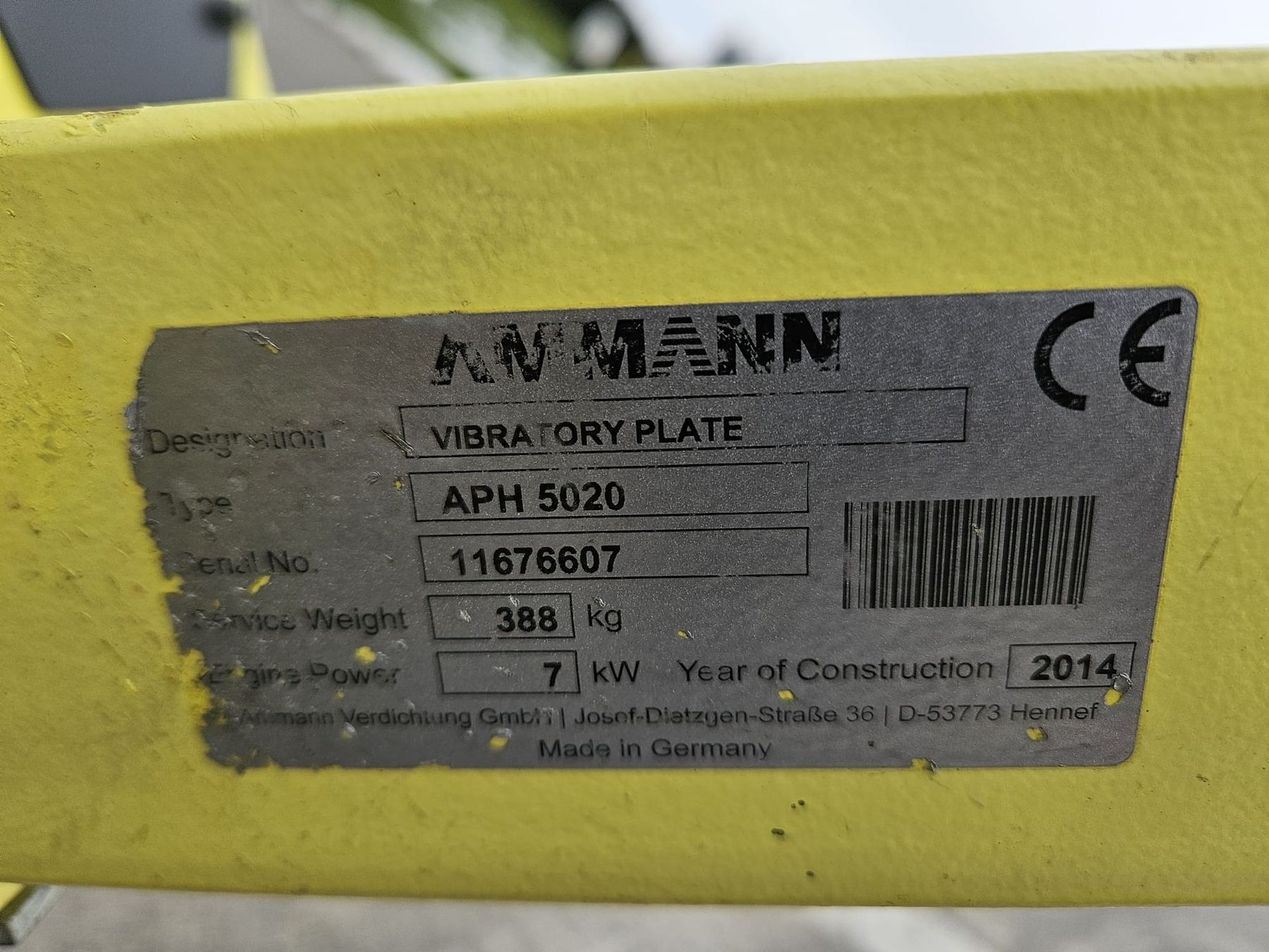 Tutte le macchine: Ammann Vibroplatte APH 5020 – Usato da Degersheim venduto da Ideli7 4