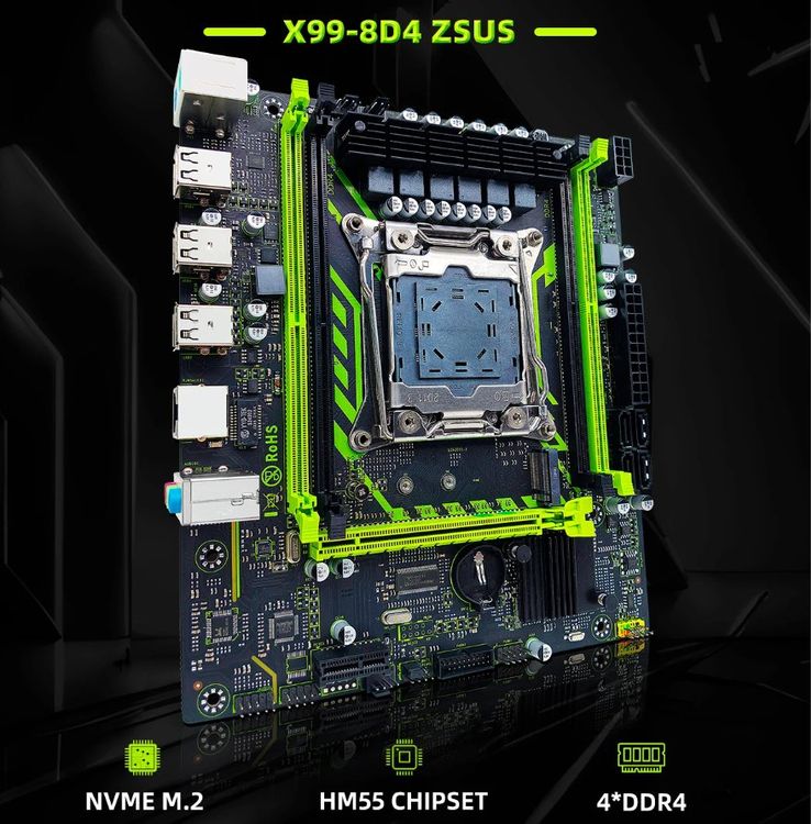 Kit carte mère X99 PR9 LGA 2011-3 avec processeur CPU E5 2666v3