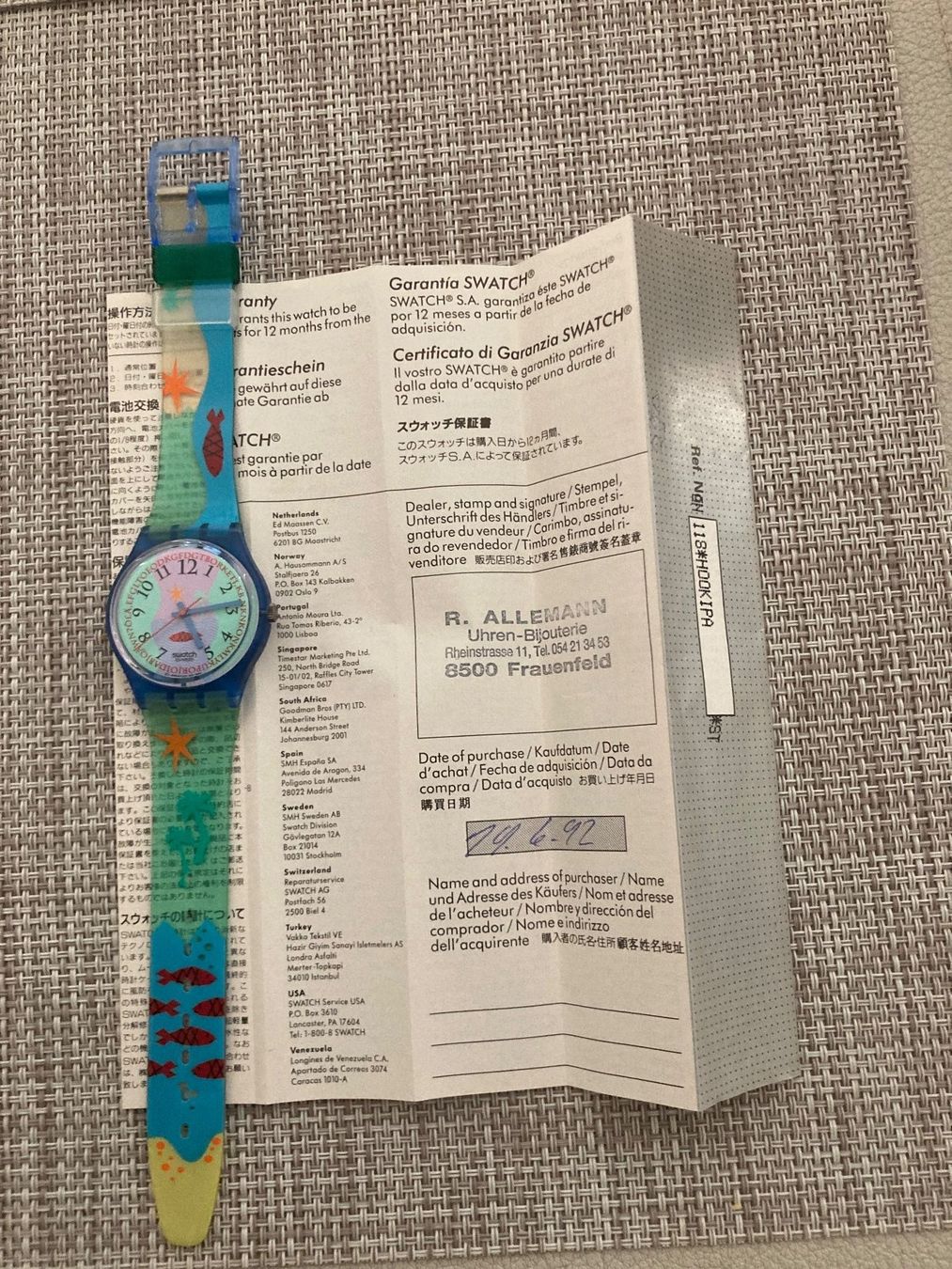 Swatch Orologi: Swatch mint fisch NEU – Nuovo e nell'imballaggio originale da Wilderswil venduto da Feldbach 3