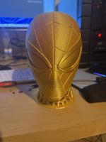 Spider-Man Maske 3D-Druck goldfarben neuwertiger Zustand