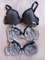 Lot de 3 soutiens-gorge gris à dentelle