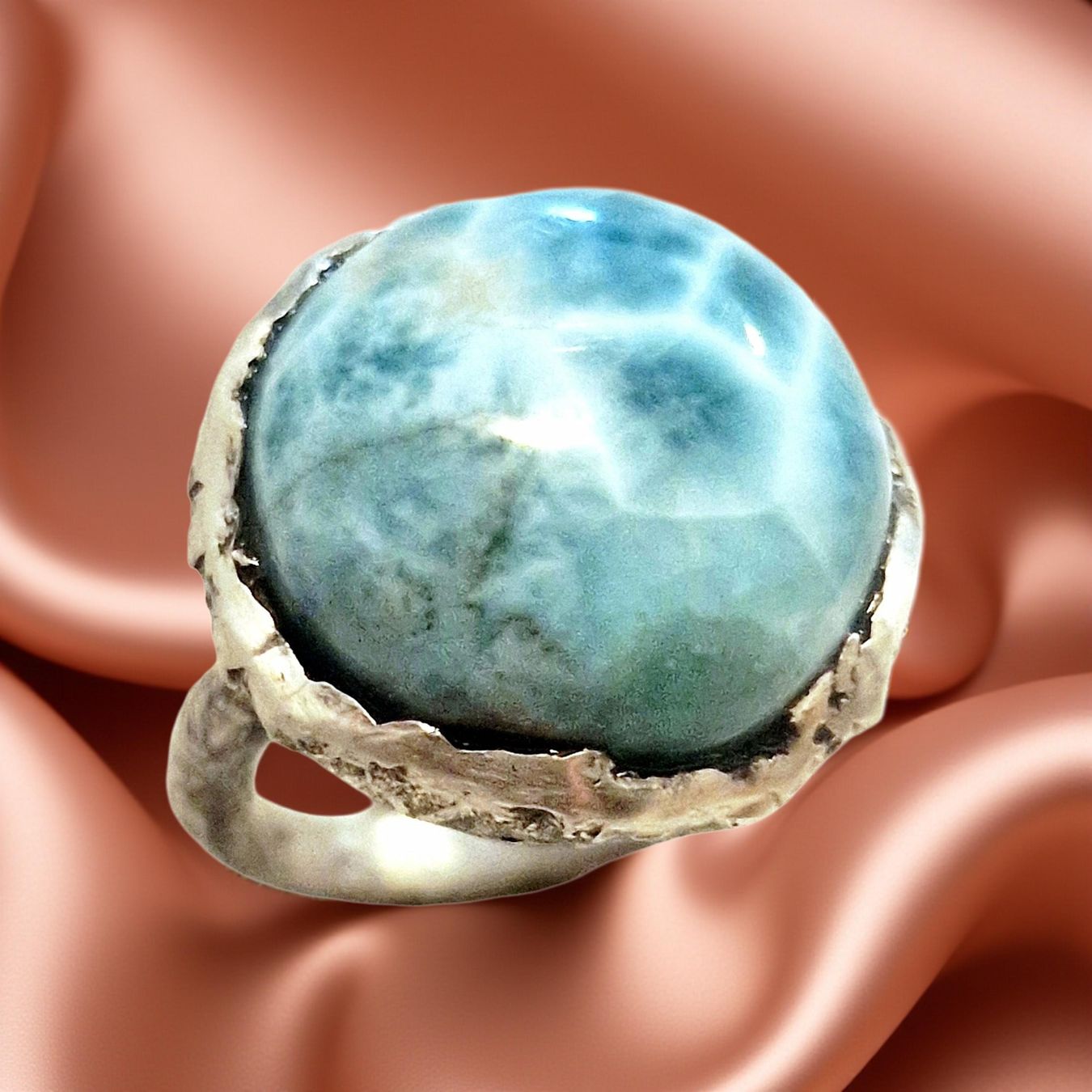 Ringe: Statement-Ring Silber & Larimar, Grösse 56 – Neu und originalverpackt aus Aarau von Schmuckhoehle_MD 5