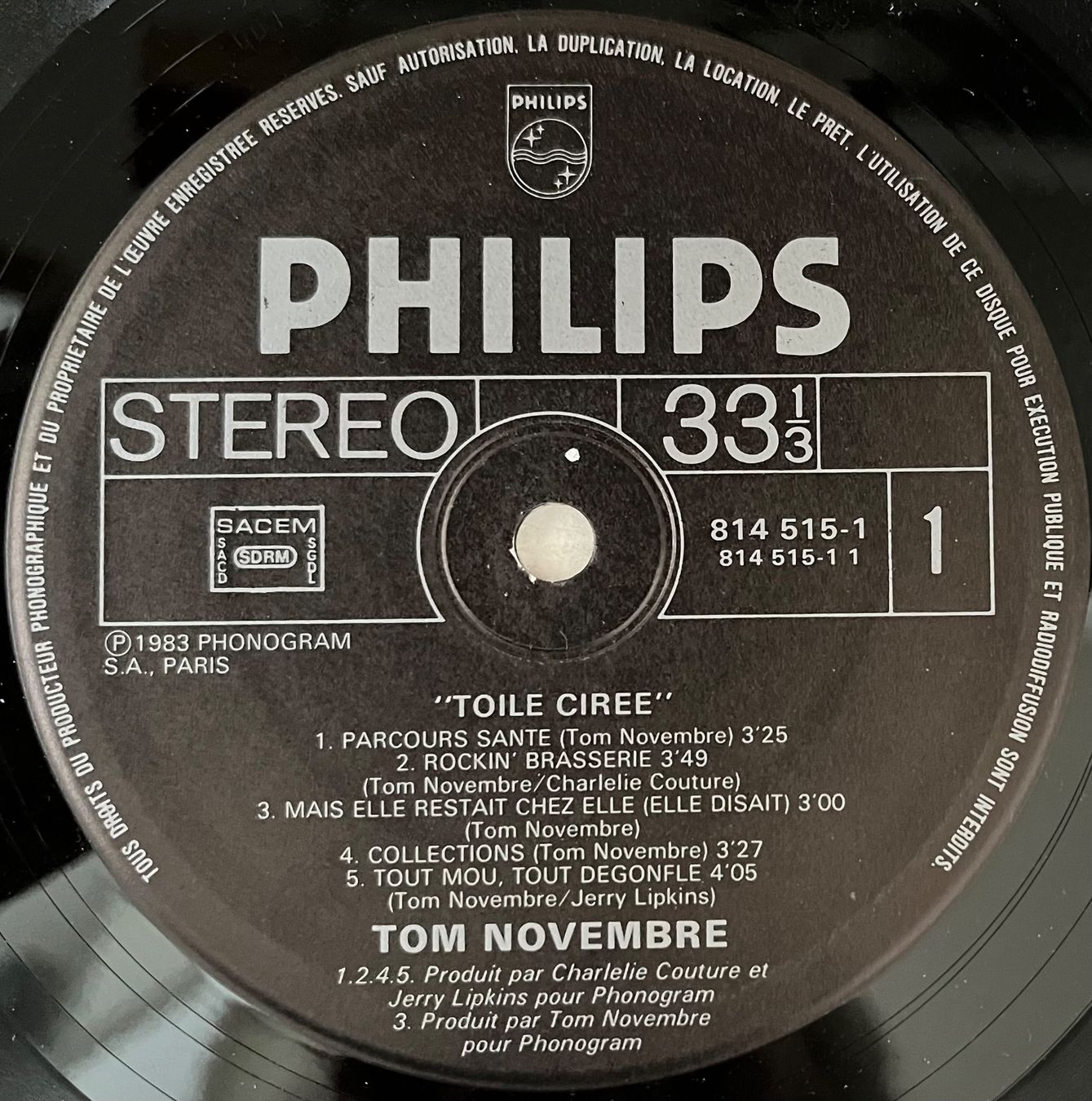 Dischi in vinile: TOM NOVEMBRE - TOILE CIRÉE – Usato da Bussigny venduto da vinyl-pas-cher 2