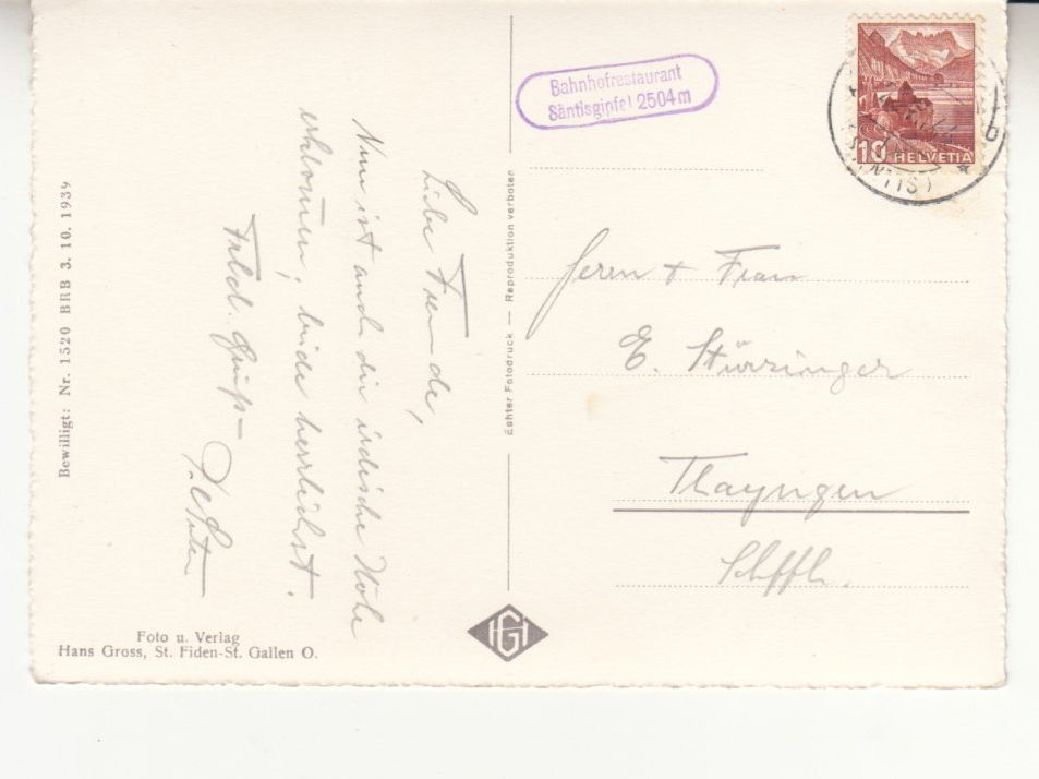Cartes postales: Meglisalp 1944 – D'occasion à Bürglen TG par StampGraf 1