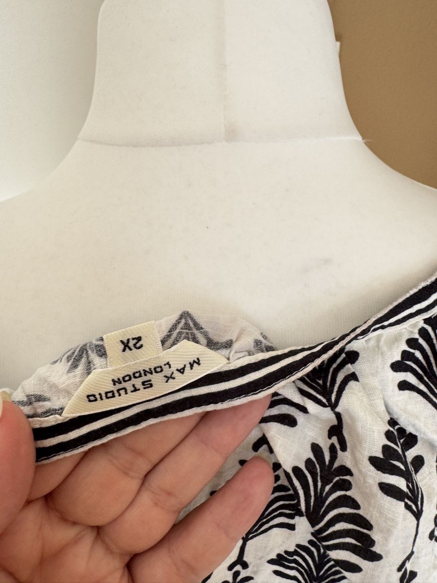 Camicette: Max Studio Bluse, Grösse 2XL, Schwarz/Weiss Muster Top – Nuovo (secondo la descrizione) da Muttenz venduto da einfach-schoen 3