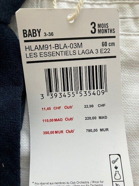 Camicie, Top & T-shirt: Chemise Orchestra bébé 3 mois neuve + cravate – Nuovo e nell'imballaggio originale da Gampelen venduto da Mari60 1