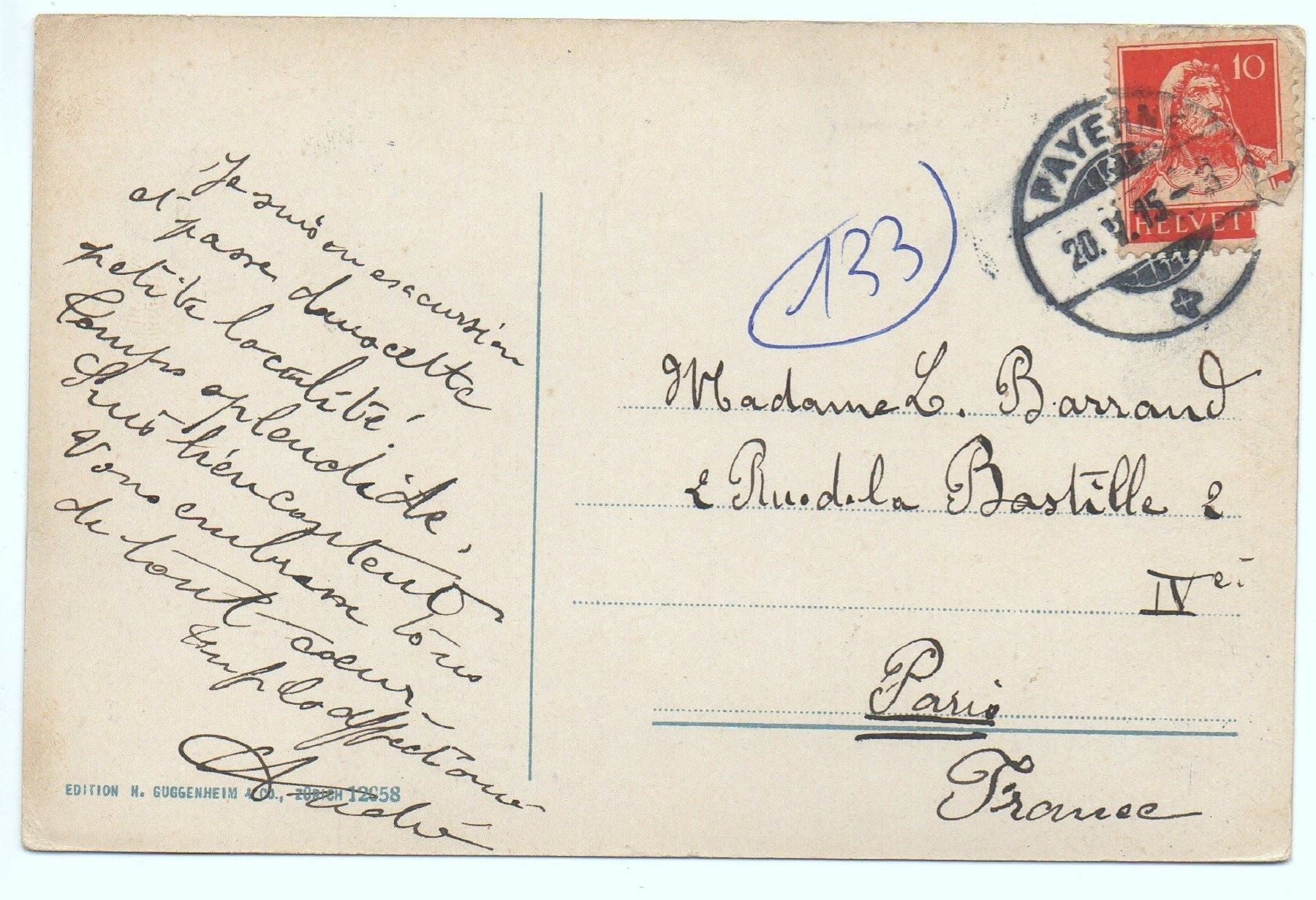 Cartoline postali: PAYERNE Vue générale, Bahn, Tabak Fabrik – Usato da Jona venduto da philajona 1