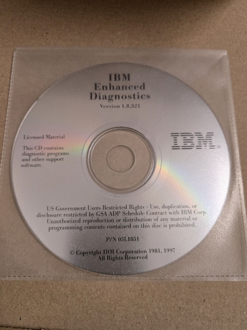 CD: IBM Enhanced Diagnostics CD Version 1.8.321 Rarität! – Usato da Einsiedeln venduto da y-tronic