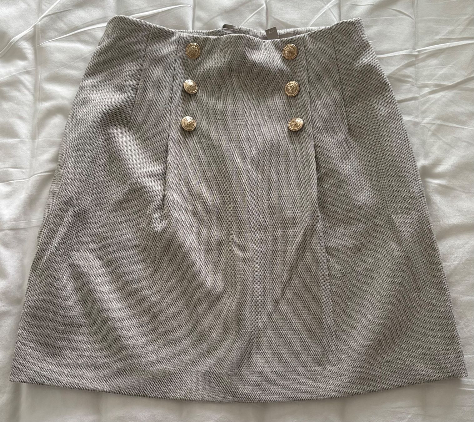H&M Röcke: H&M Rock, grau-beige, Goldknöpfe - Gr. 38 – Gebraucht aus Rümlang von Jenni.21