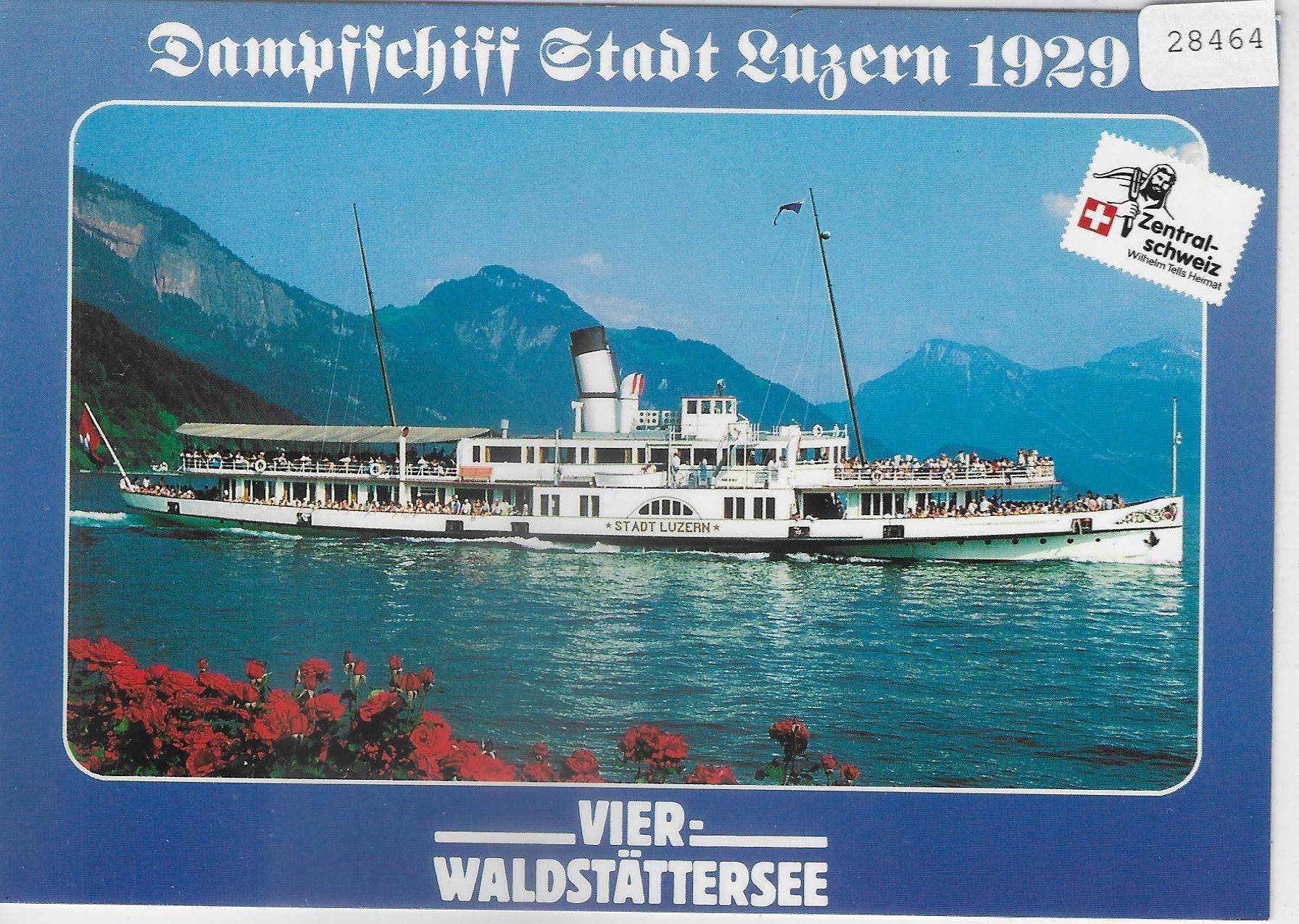 Cartoline postali: Dampfschiff Stadt Luzern 1929 – Usato da Ettingen venduto da Kartenplanet