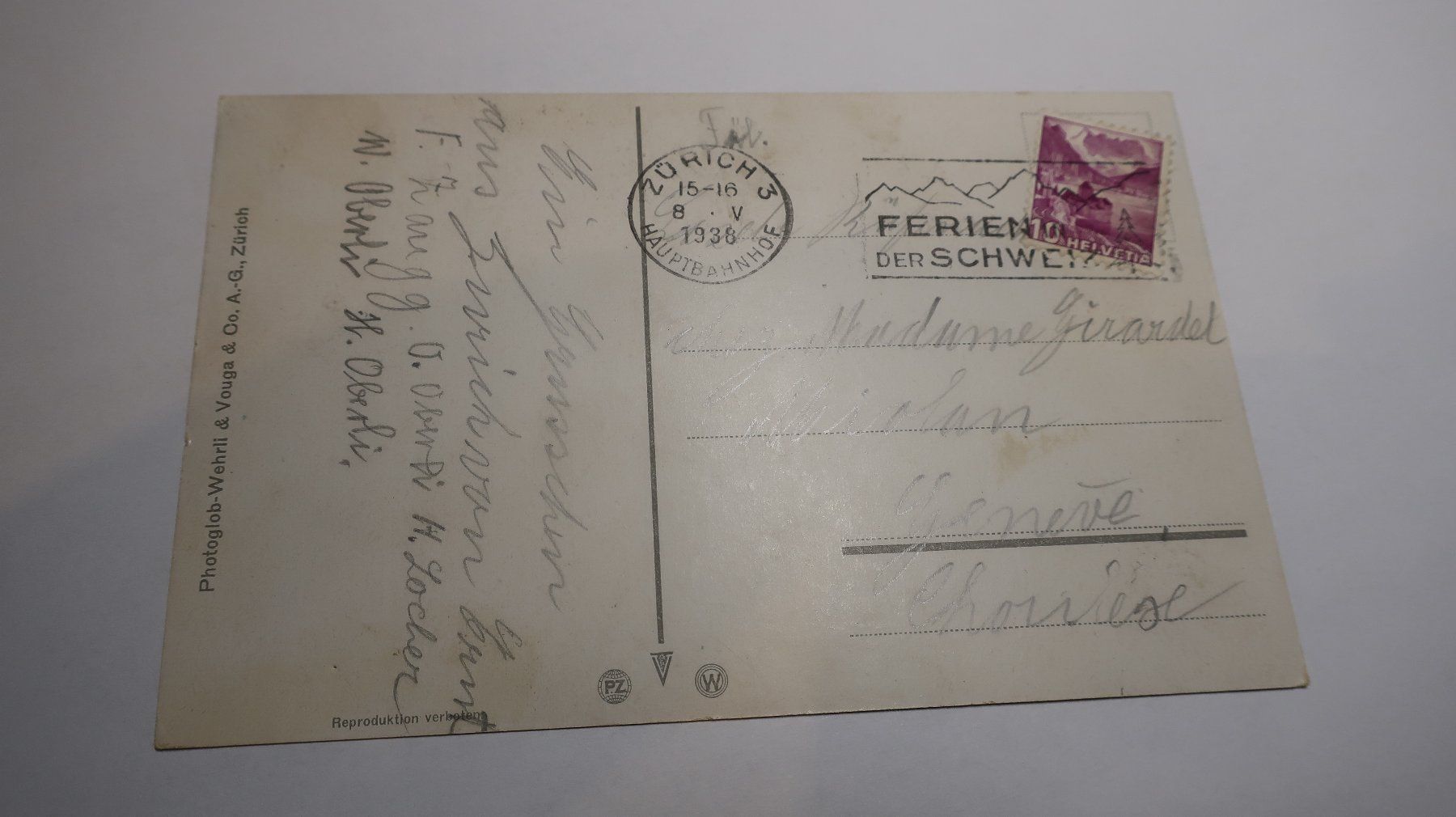 Ansichtskarten: Uetliberg 1938 Panorama – Gebraucht aus Cormoret von Pascalll2001 3
