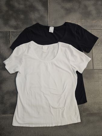 Vivance T-Shirts 2er-Pack Schwarz/Weiss Grösse 40/42