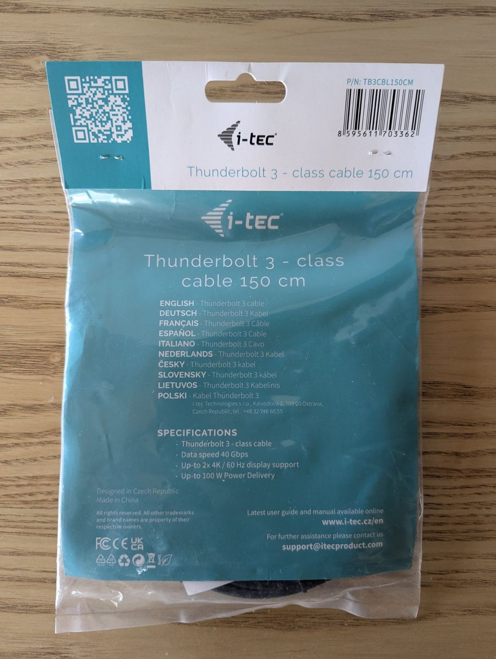 Cavi: Neue i-tec Thunderbolt 3 - class cable 150cm – Nuovo e nell'imballaggio originale da Bettmeralp venduto da Dani.dmd86