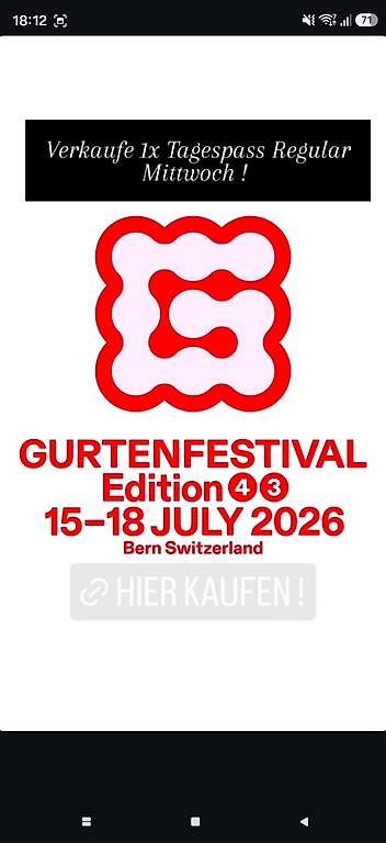 Tickets: Gurten Festival Ticket – Gebraucht aus Grossaffoltern von don_6gmg 1