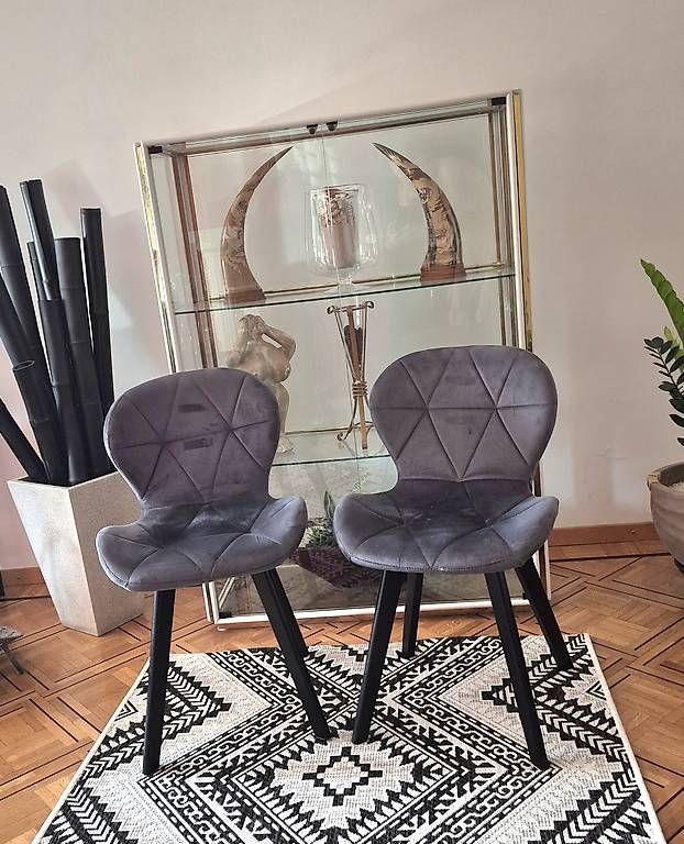 Stühle: Chaises Pamela - Duo - Velours Anthracite - Comme NEUVE – Gebraucht aus GLAND von BF.Kouros 3