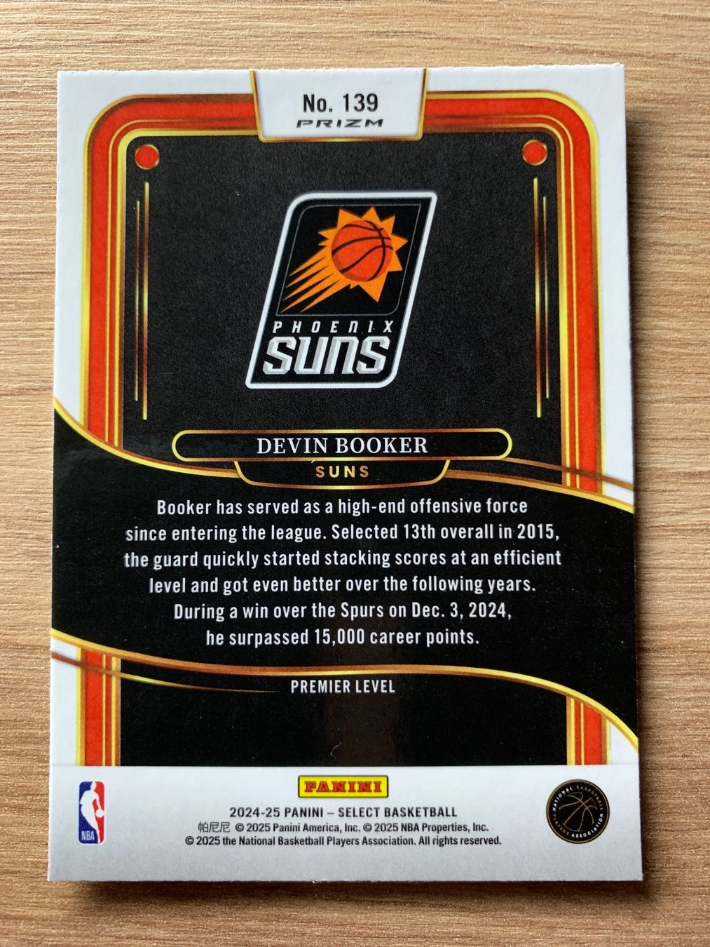 Nba Carte collezionabili: NBA Devin Booker SILVER PRIZM Premier Level Select 24/25 – Usato da Netstal venduto da Clutch79Cardz 1