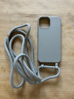 Iphone 13 mini, Handyhülle mit Kette, grau