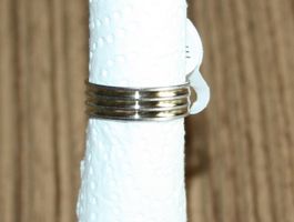 Fingerring Stahl silber - gold Ø 20mm NEU (36)