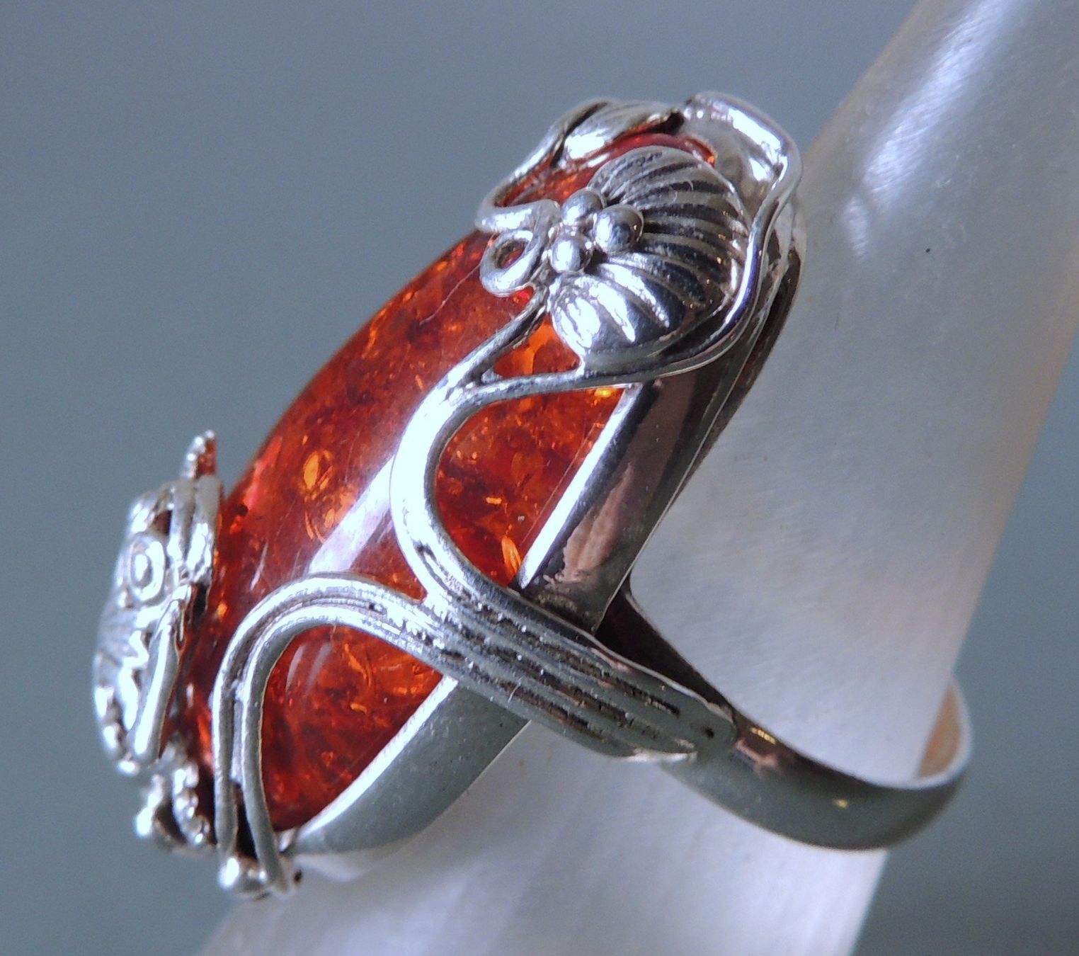 Ringe: Silber 925 Bernstein-Imitat Fingerring Gr. 55 – Neu und originalverpackt aus Waldenburg von schaller707 2