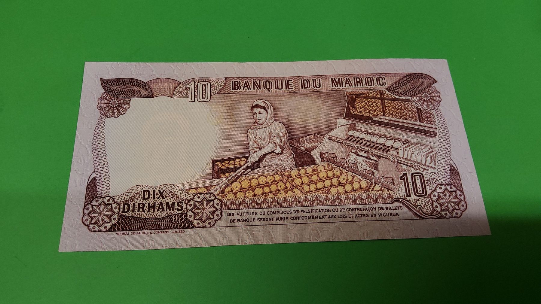 Banconote: Marokko 10 Dirham Banknote, 1970-1990, Top – Nuovo e nell'imballaggio originale da Herisau venduto da Nluanalucas 1