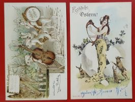 2er Set Osterkarten 1902
