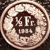 50 Rappen Schweiz 1984 pp / aus Münzsatz/in einer Münzkapsel