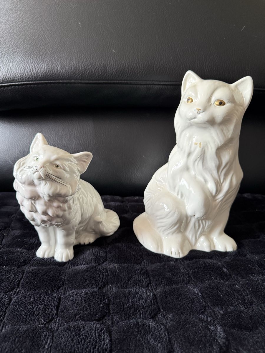 Figuren: Weisse Porzellan Katze – Gebraucht aus Biel/Bienne von Katja01112