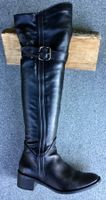 Schlichte Overknee Stiefel aus Lederimitat, Gr. 37