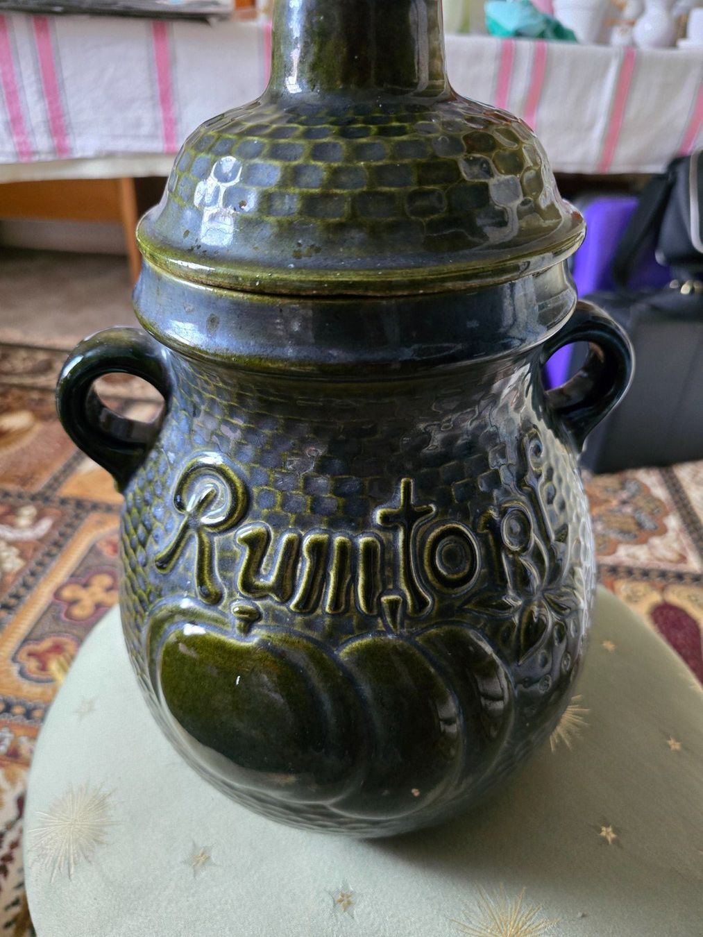 Pentole: Rumtopf rustikal grün Keramik mit Fruechten, – Nuovo (secondo la descrizione) da Rorschacherberg venduto da Scharfeegge 4