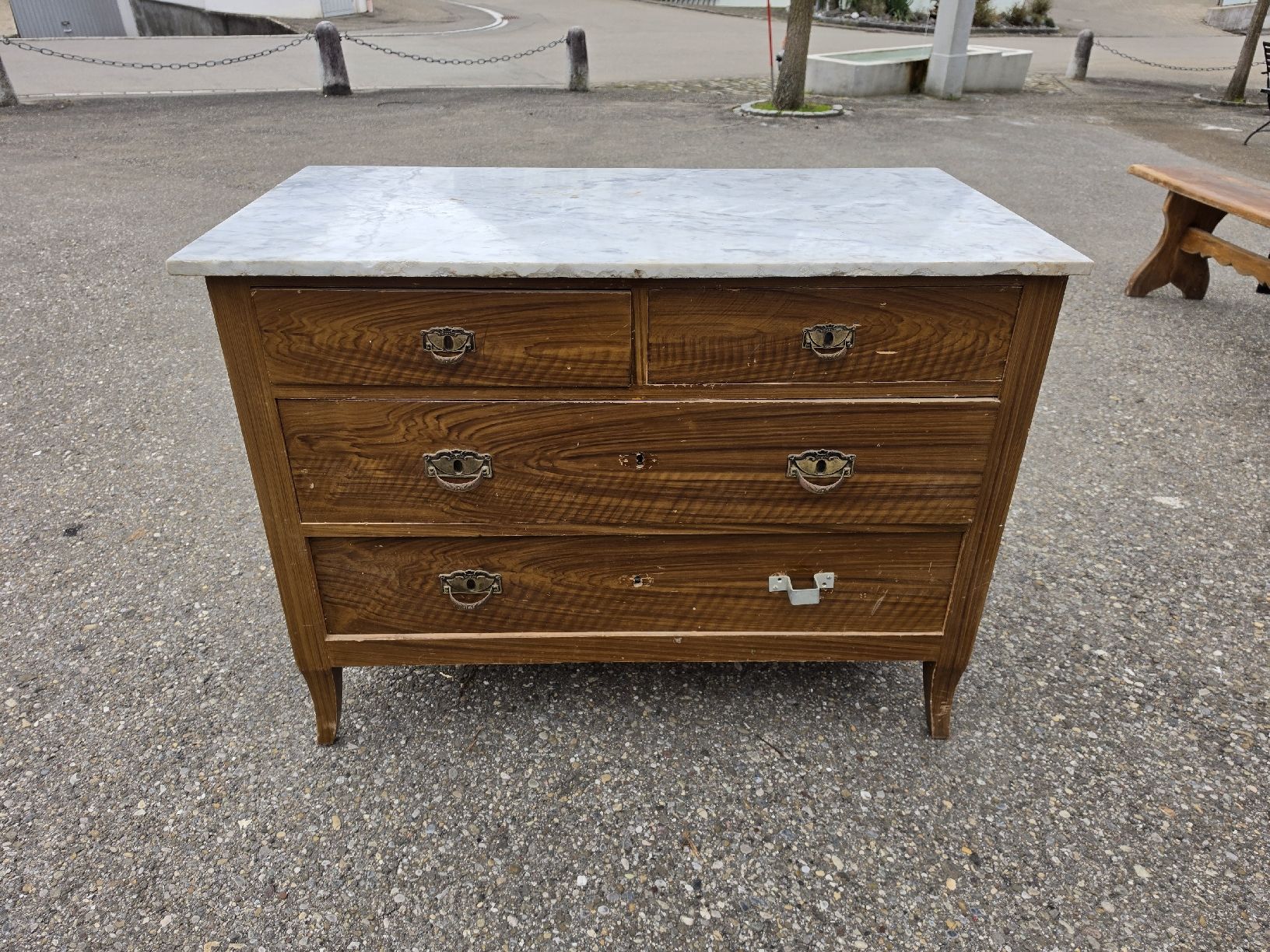 Cassettiere: Antike Kommode mit Marmorplatte - Vintage Chic Look! – Usato da Mettlen venduto da elios0888 2