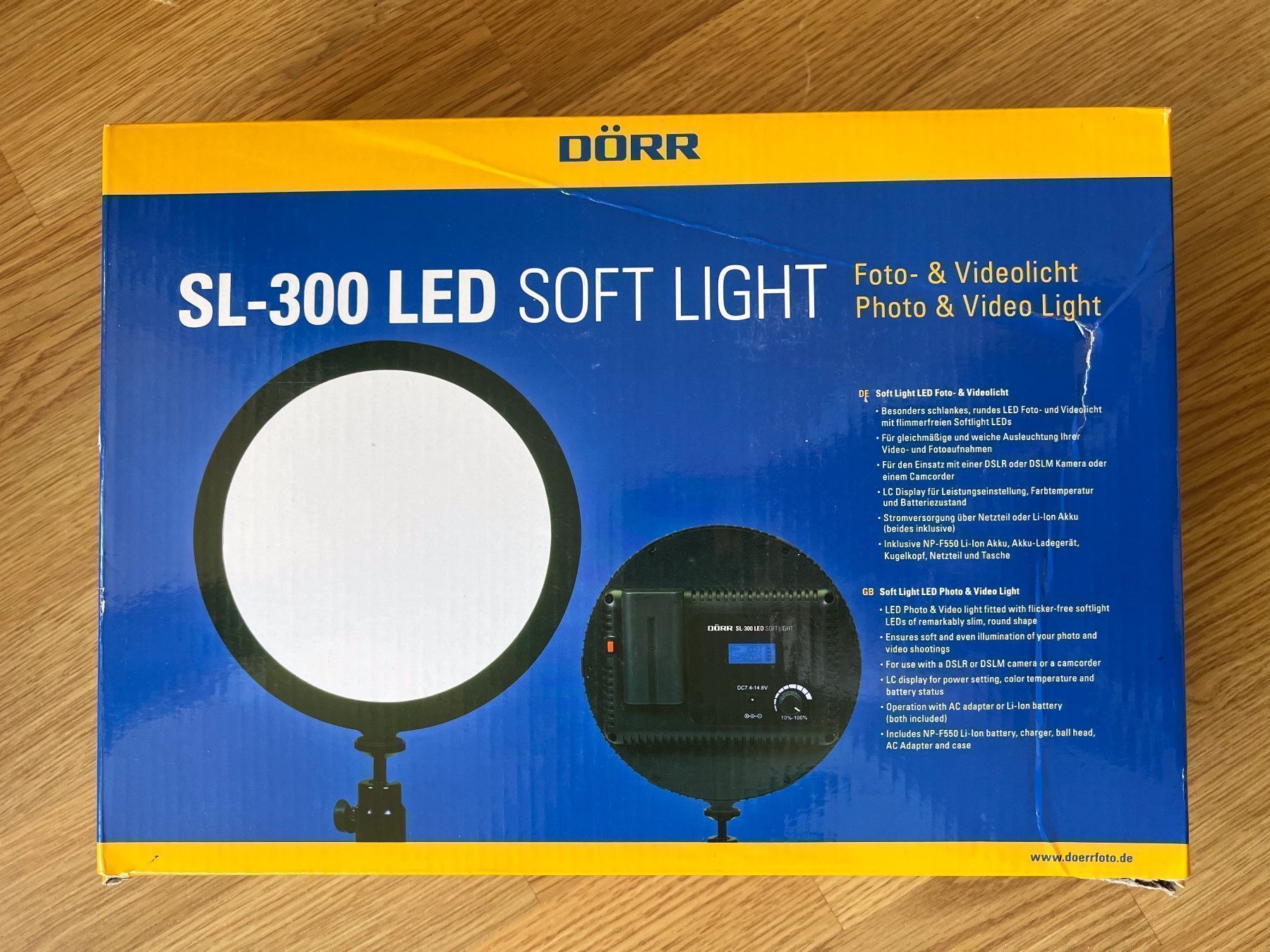 Lampade: Dörr SL-300 LED Soft Light Videolampe, Videolicht, Ringlight – Nuovo e nell'imballaggio originale da Tafers venduto da JP911