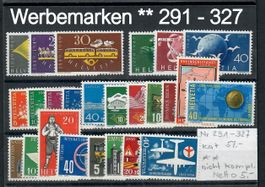 1949 Werbemarken ** Nr. 291- 327 nicht komplett