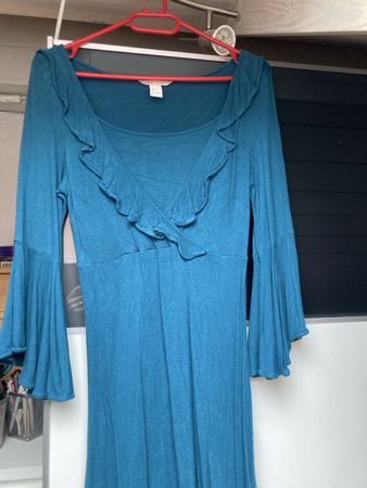 H&M MAMA Kleid Viskose Gr. S Türkis 👗