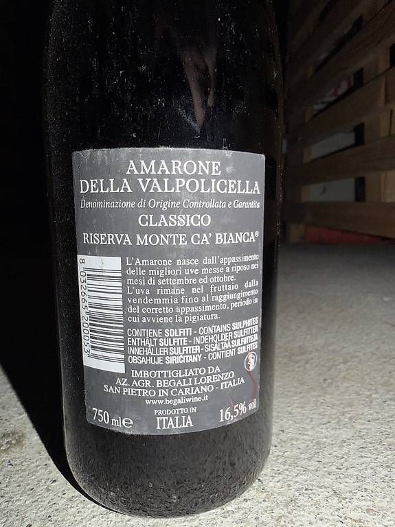 Vins: Vin Amarone della Valpolicella Riserva  – Neuf avec emballage d'origine à Sierre par Patoche19 2
