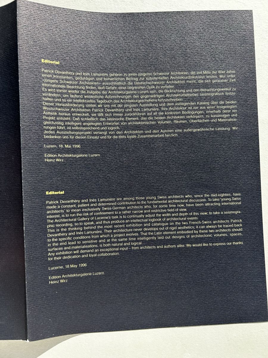 Libri: Architekturbuch Devanthery & Lamuniere, Englisch, 1996 – Usato da Zürich venduto da Coffeetable88 4