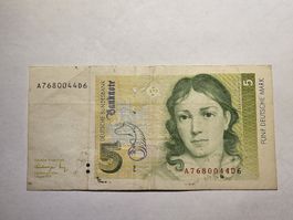 Seltene 5 Deutsche Mark Banknote, Jahrgang 1970, Top Zustand