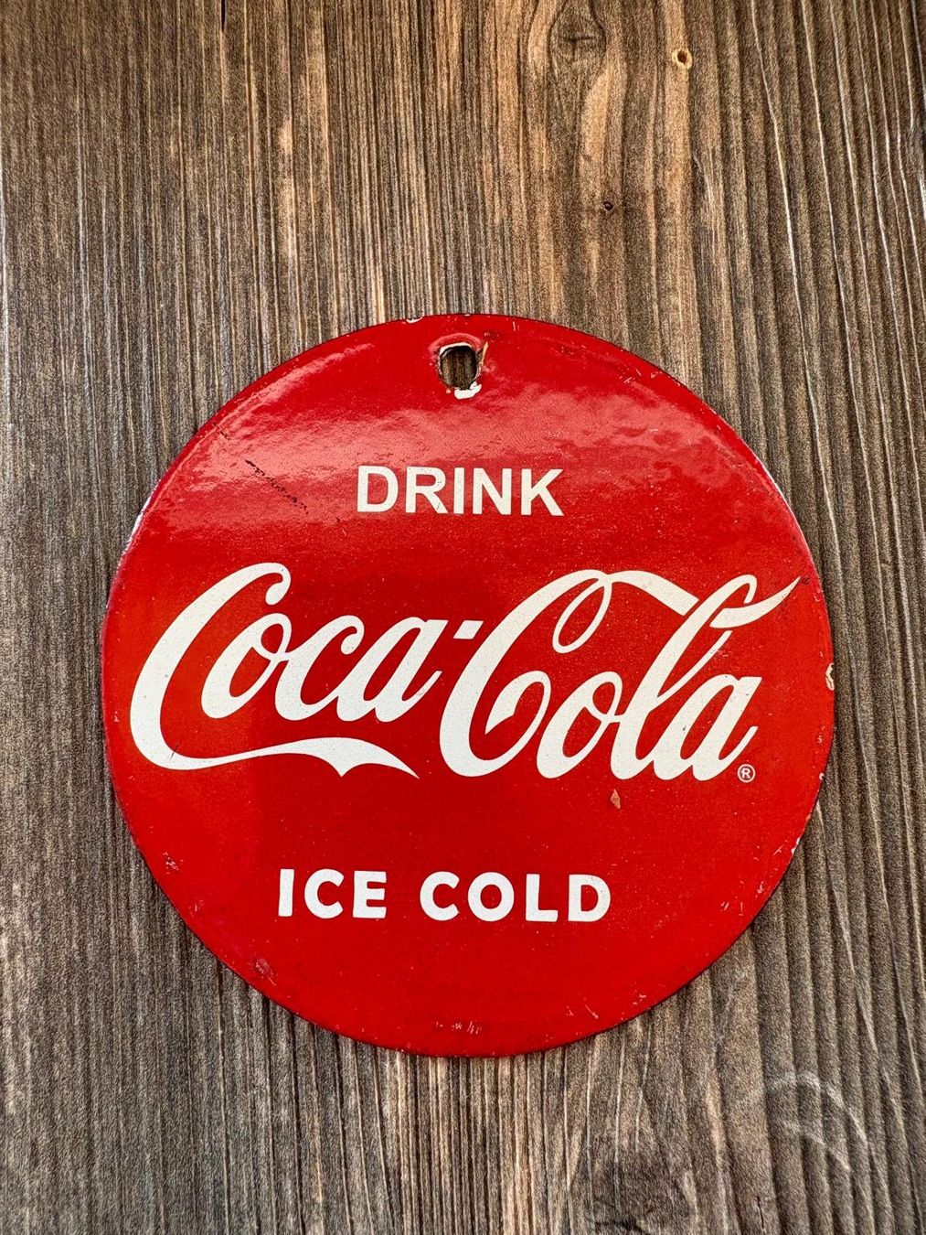 Schilder: Emblem emailliert COKE Coca Cola rund 13cm Deko – Gebraucht aus Wetzikon ZH von Boldeagle01