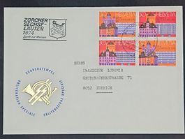 CL08 Enveloppe + Timbre Suisse 1974