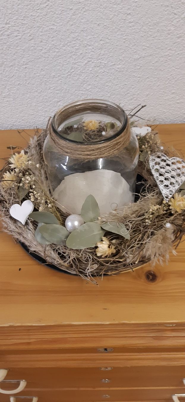 Alle Dekorationen: Tischdeko Glas für Kerze – Gebraucht aus Bilten von holzwurm73
