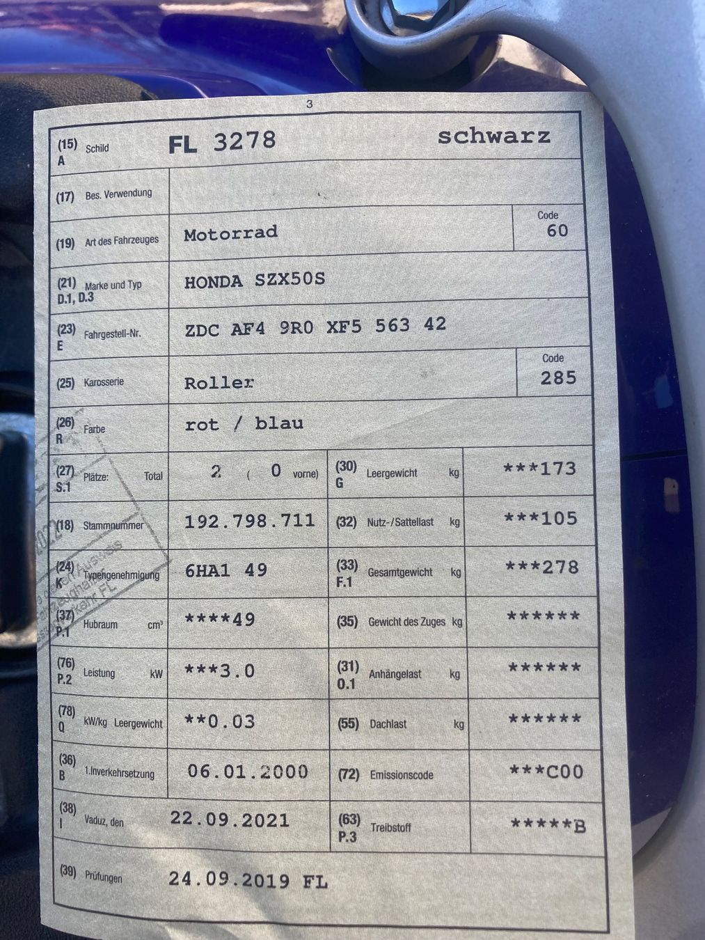 Honda Scooter: Honda SZX 50 – Usato da St.Gallen venduto da niki112 4