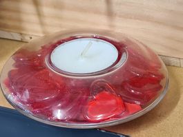 Gefüllter Kerzenhalter aus Ģlas Ø 10 cm