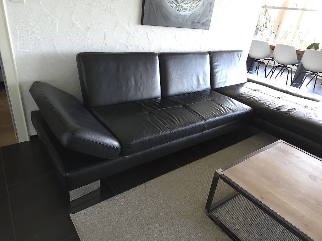 Divani: Schwarzes Echtledersofa in L-Form  – Usato da Jona venduto da DianaRa 1
