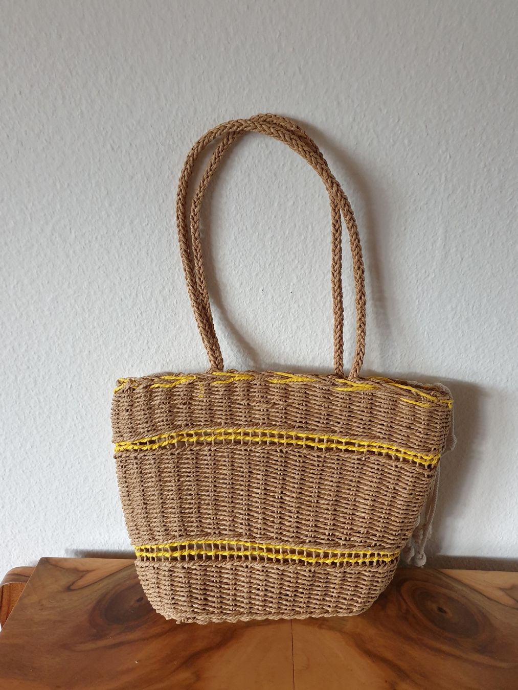 Taschen für Damen: Modischer Strohshopper mit Makramee boho Sommer Tasche – Neu (gemäss Beschreibung) aus Gelterkinden von Macrameed 2