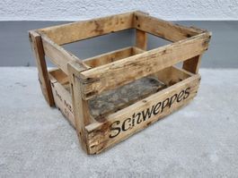 1 alte Holzkiste SCHWEPPES 1962 Kiste Getränkekiste Harass