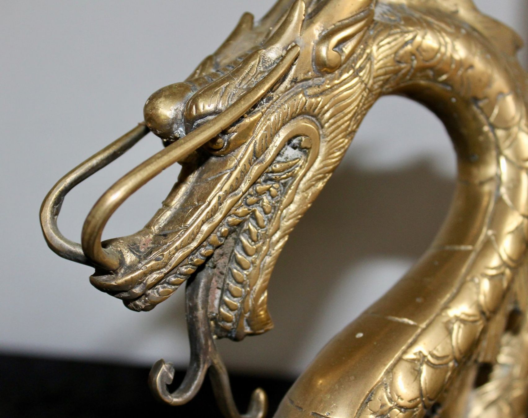 Statuette: WUNDERSCHÖNER MESSING-DRACHE (KERZENSTÄNDER) – Usato da Kirchlindach venduto da hekilida 4