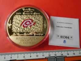 Riesenmedaille Bundesvertrag der Schweiz