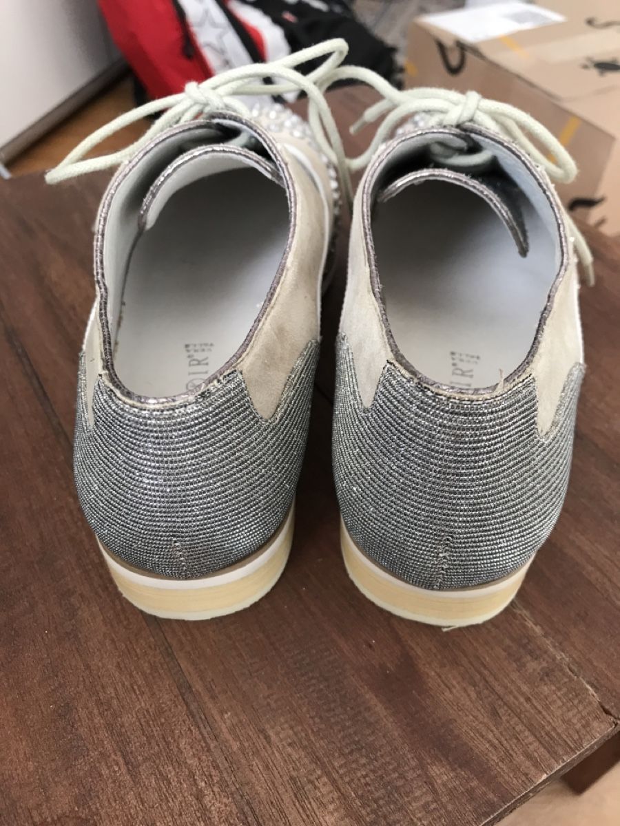 Damenschuhe: Café Noir Schnürschuhe, Gr.37, Leder mit Glitzersteinen – Gebraucht aus Meilen von delta-da-spica 3