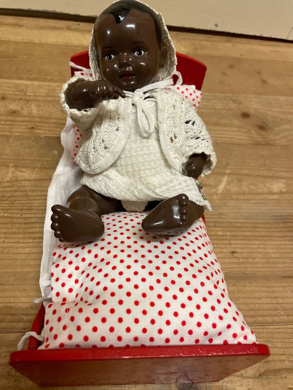 Bambole: Vintage SCHILDKRÖT Puppe mit Bettchen – Usato da Frasnacht venduto da GracyStore 2